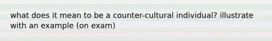 what does it mean to be a counter-cultural individual? illustrate with an example (on exam)