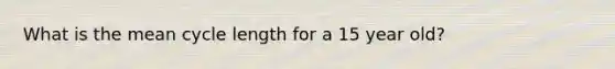 What is the mean cycle length for a 15 year old?