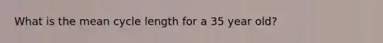 What is the mean cycle length for a 35 year old?