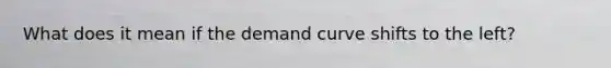 What does it mean if the demand curve shifts to the left?