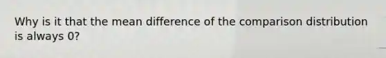 Why is it that the mean difference of the comparison distribution is always 0?