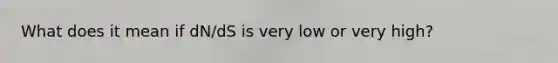 What does it mean if dN/dS is very low or very high?