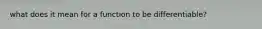 what does it mean for a function to be differentiable?