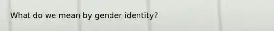 What do we mean by gender identity?