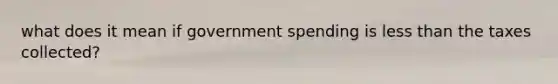 what does it mean if government spending is <a href='https://www.questionai.com/knowledge/k7BtlYpAMX-less-than' class='anchor-knowledge'>less than</a> the taxes collected?