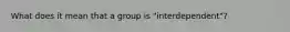 What does it mean that a group is "interdependent"?