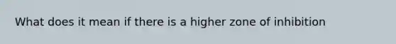 What does it mean if there is a higher zone of inhibition