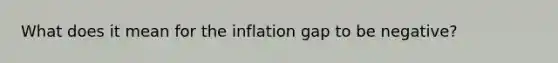 What does it mean for the inflation gap to be negative?