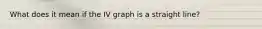 What does it mean if the IV graph is a straight line?