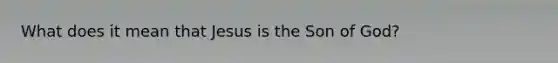 What does it mean that Jesus is the Son of God?