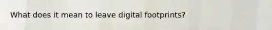 What does it mean to leave digital footprints?