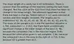 The mean length of a candy bar is 43 millimeters. There is concern that the settings of the machine cutting the bars have changed. Test the claim at the 0.02 level that there has been no change in the mean length. The alternate hypothesis is that there has been a change. Twelve bars (n = 12) were selected at random and their lengths recorded. The lengths are (in millimeters) 42, 39, 42, 45, 43, 40, 39, 41, 40, 42, 43, and 42. The mean of the sample is 41.5 and the standard deviation is 1.784. Computed t = -2.913. Has there been a statistically significant change in the mean length of the bars? A. Yes, because the computed t lies in the rejection region. B.No, because the information given is not complete. C.No, because the computed t lies in the area to the right of -2.718. D.Yes, because 43 is greater than 41.5.