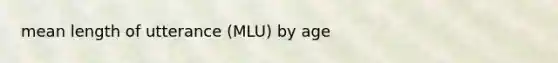 mean length of utterance (MLU) by age