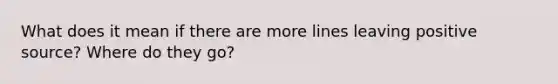 What does it mean if there are more lines leaving positive source? Where do they go?