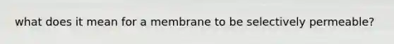 what does it mean for a membrane to be selectively permeable?