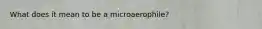 What does it mean to be a microaerophile?