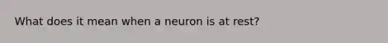 What does it mean when a neuron is at rest?