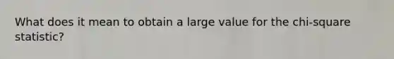 What does it mean to obtain a large value for the chi-square statistic?