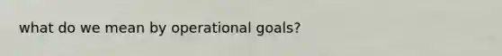 what do we mean by operational goals?