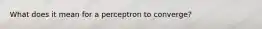What does it mean for a perceptron to converge?