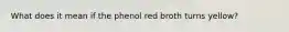 What does it mean if the phenol red broth turns yellow?