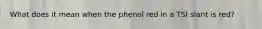 What does it mean when the phenol red in a TSI slant is red?