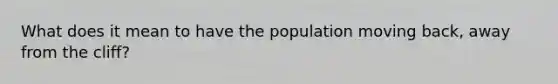 What does it mean to have the population moving back, away from the cliff?