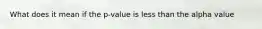 What does it mean if the p-value is less than the alpha value