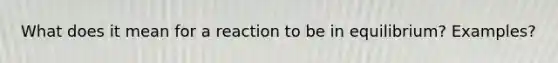 What does it mean for a reaction to be in equilibrium? Examples?