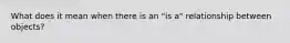 What does it mean when there is an "is a" relationship between objects?