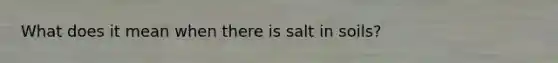 What does it mean when there is salt in soils?