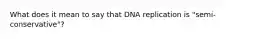 What does it mean to say that DNA replication is "semi-conservative"?