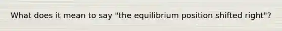 What does it mean to say "the equilibrium position shifted right"?