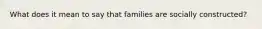 What does it mean to say that families are socially constructed?