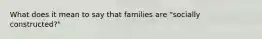 What does it mean to say that families are "socially constructed?"