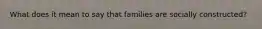What does it mean to say that families are socially constructed​​?