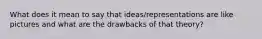 What does it mean to say that ideas/representations are like pictures and what are the drawbacks of that theory?