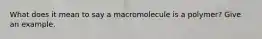 What does it mean to say a macromolecule is a polymer? Give an example.