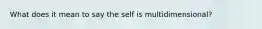 What does it mean to say the self is multidimensional?