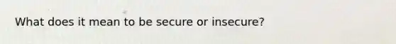 What does it mean to be secure or insecure?