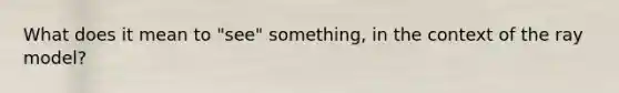 What does it mean to "see" something, in the context of the ray model?