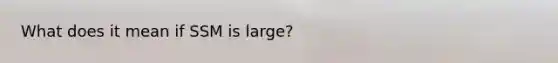 What does it mean if SSM is large?