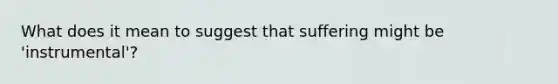 What does it mean to suggest that suffering might be 'instrumental'?