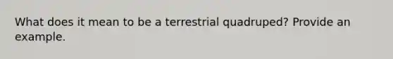 What does it mean to be a terrestrial quadruped? Provide an example.