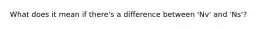 What does it mean if there's a difference between 'Nv' and 'Ns'?