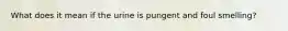 What does it mean if the urine is pungent and foul smelling?