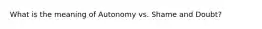 What is the meaning of Autonomy vs. Shame and Doubt?