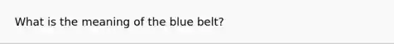 What is the meaning of the blue belt?