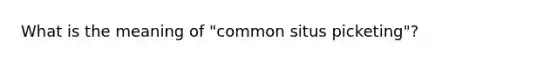 What is the meaning of "common situs picketing"?