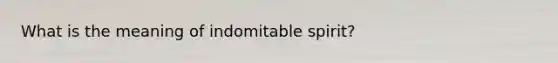 What is the meaning of indomitable spirit?